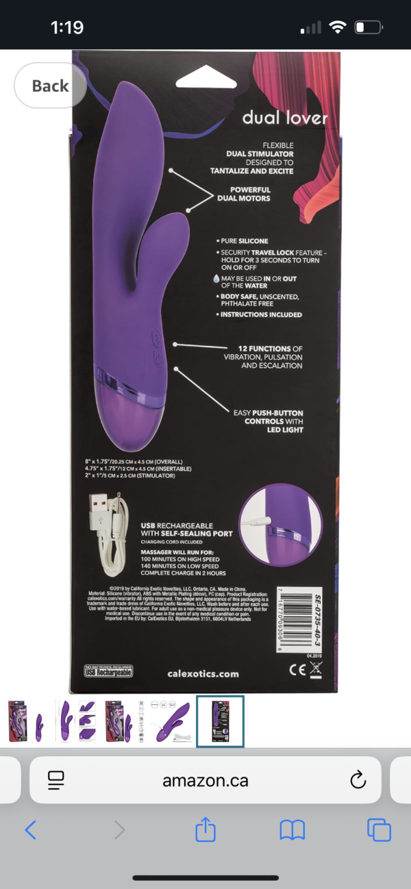 Aura Pure Silicone Dual Lover Rabbit Vibrator - Image 5