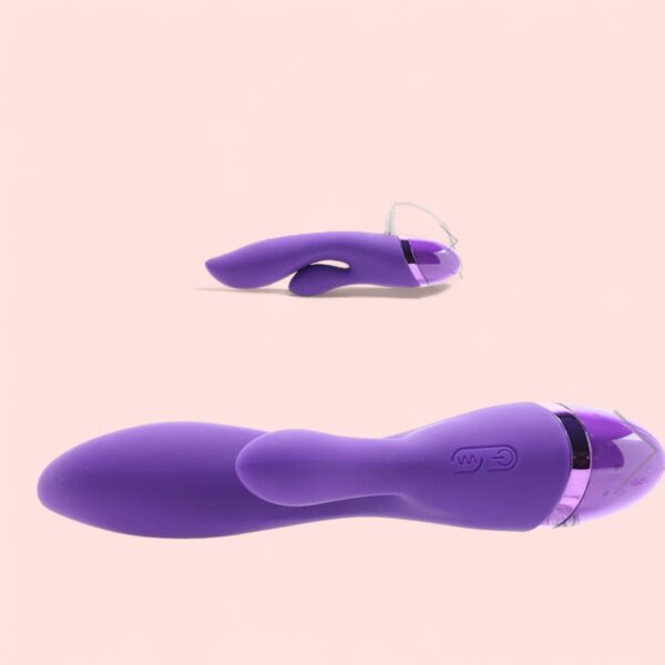 Aura Pure Silicone Dual Lover Rabbit Vibrator - Image 4
