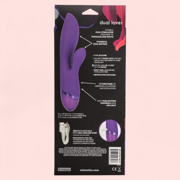 Aura Pure Silicone Dual Lover Rabbit Vibrator - Image 7